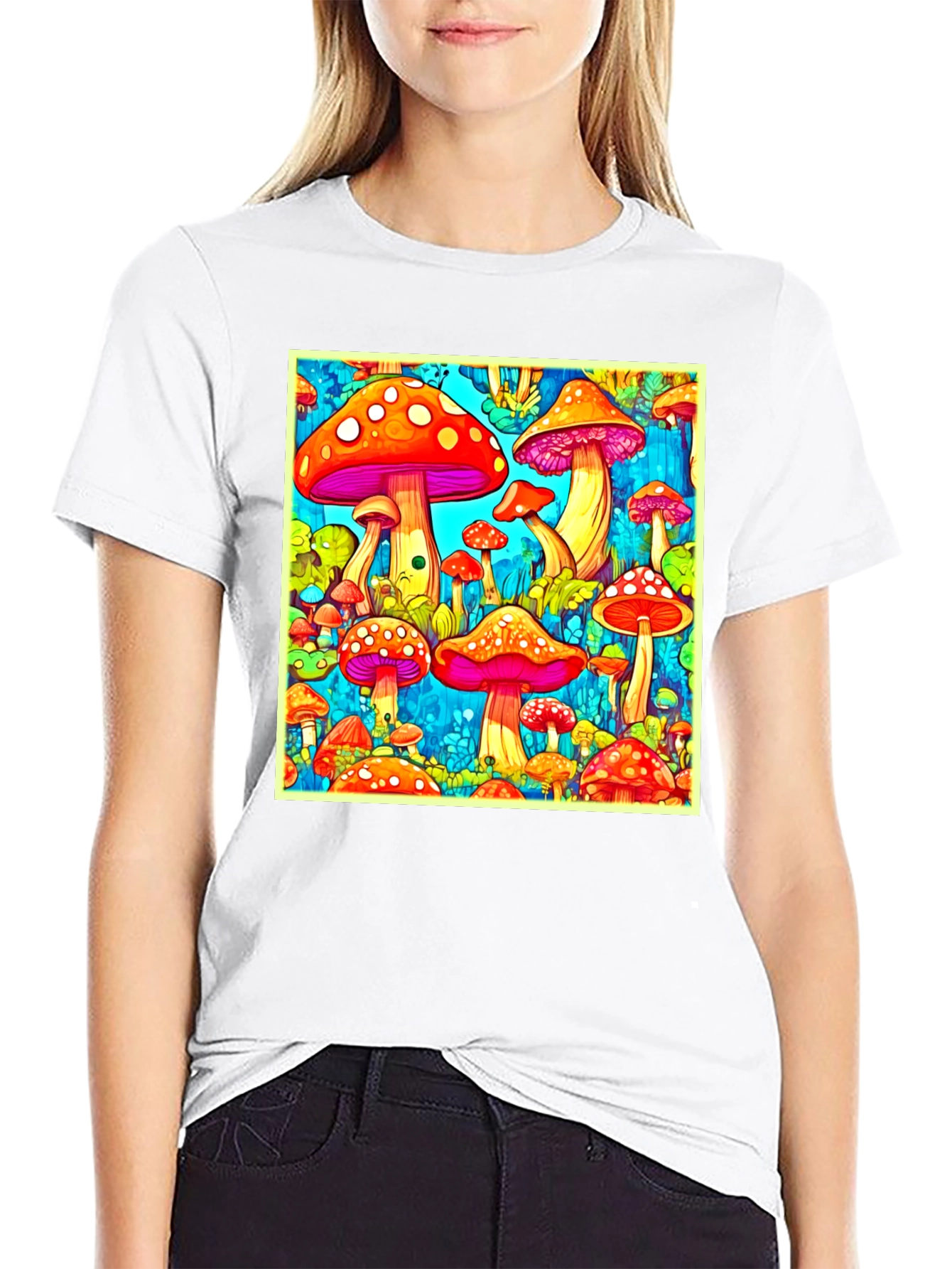 Psychedelic Mushroom Print Tee