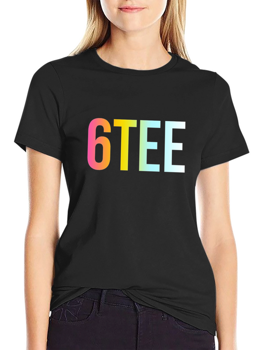 6TEE Rainbow Graphic Black T-Shirt