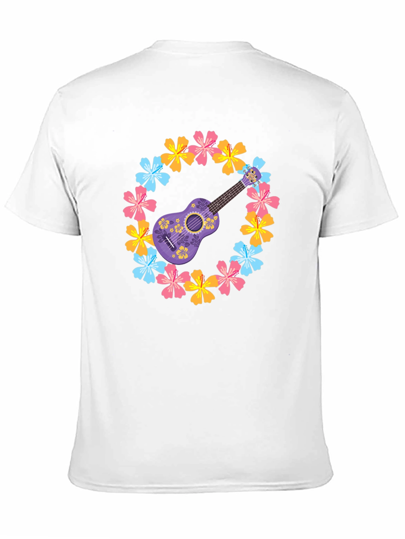 Floral Ukulele Graphic Tee - Island Vibes