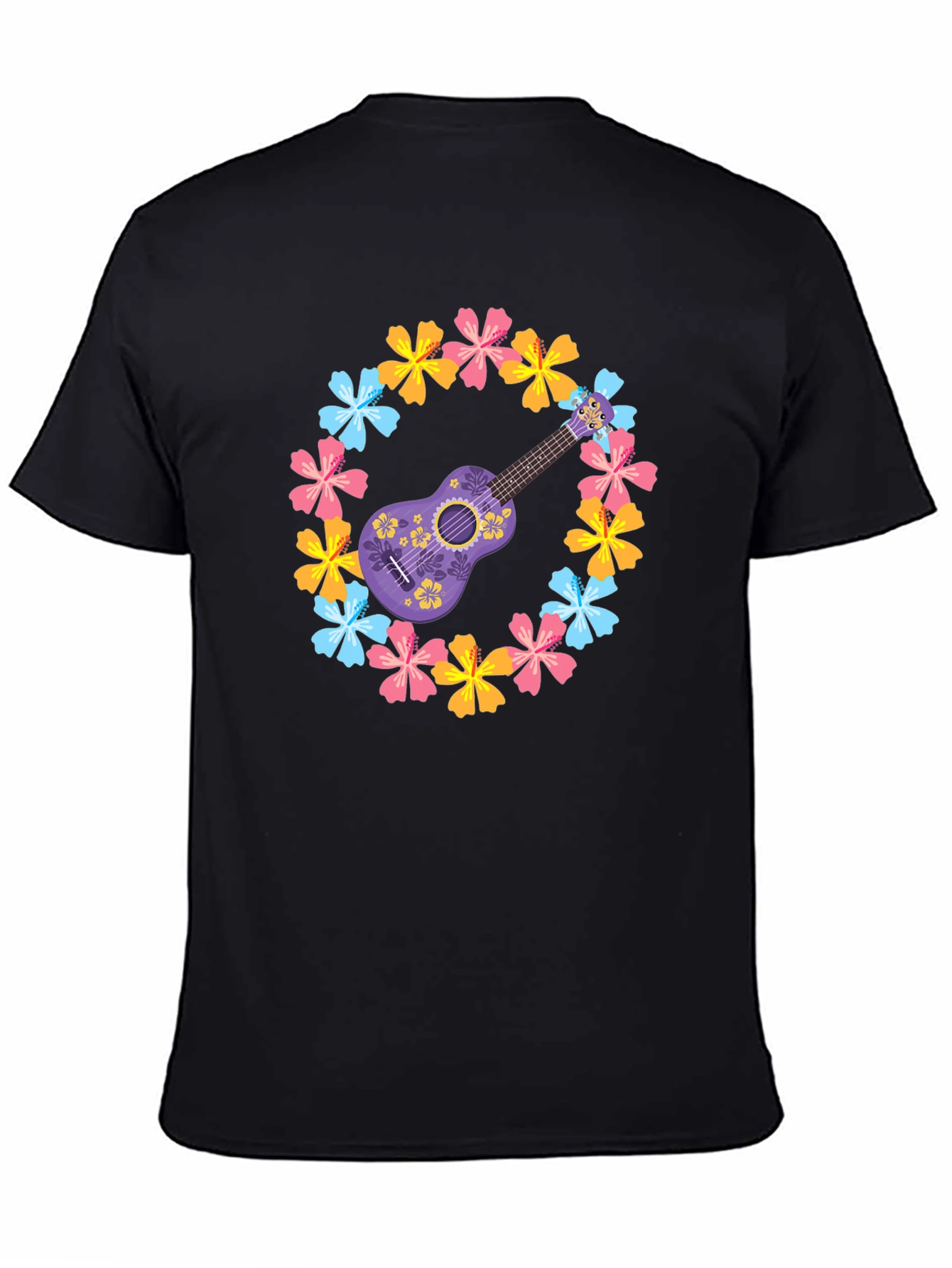 Floral Ukulele Graphic Tee - Island Vibes