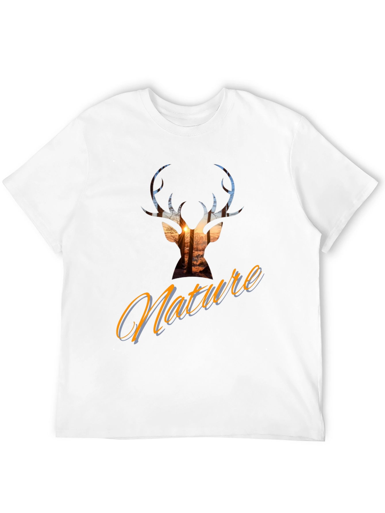 Nature Deer Silhouette Graphic Tee - Stylish Casual Top