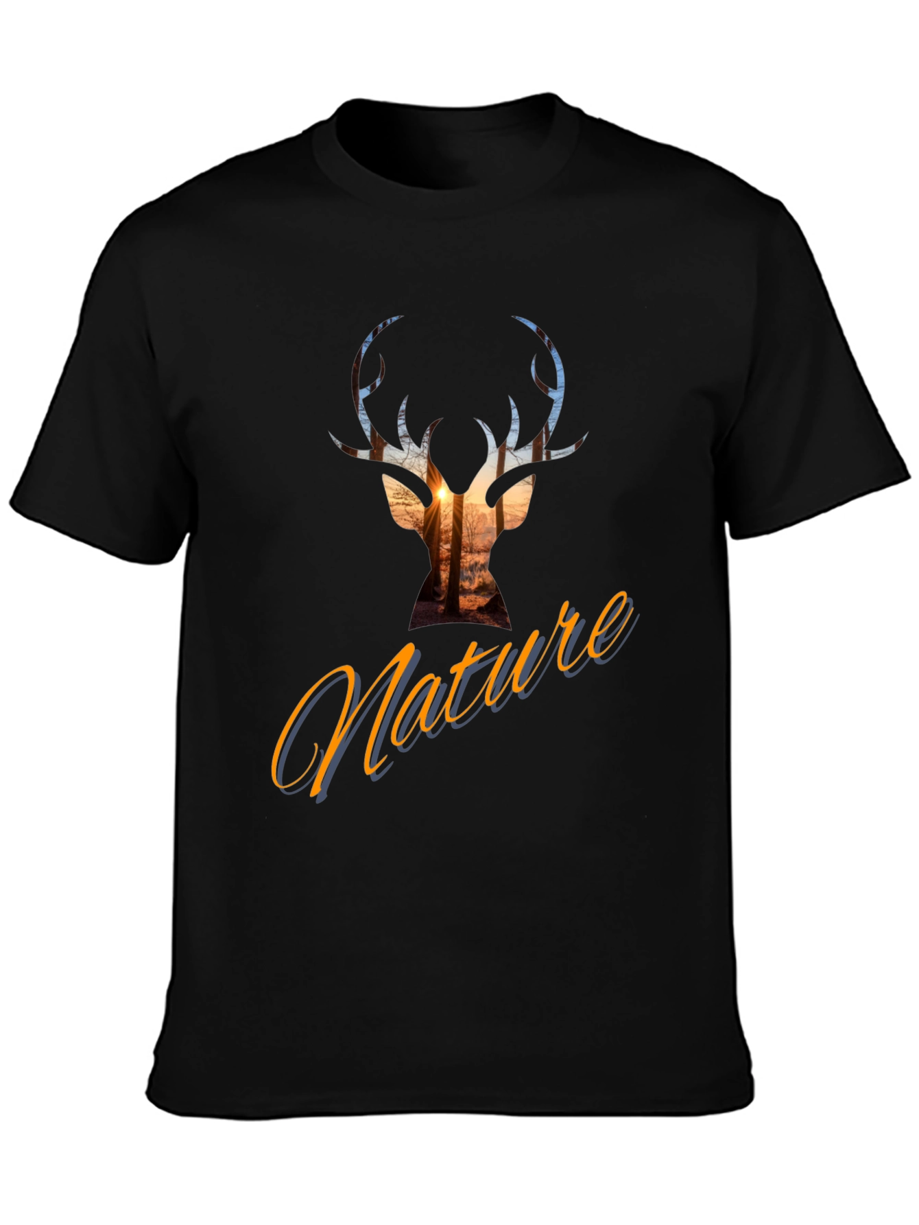 Nature Deer Silhouette Graphic Tee - Stylish Casual Top