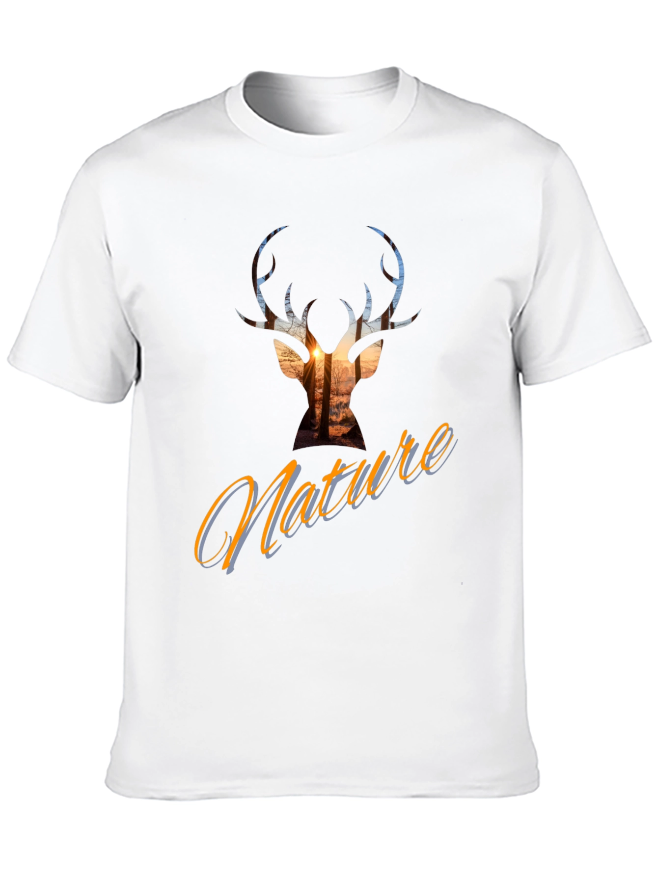 Nature Deer Silhouette Graphic Tee - Stylish Casual Top