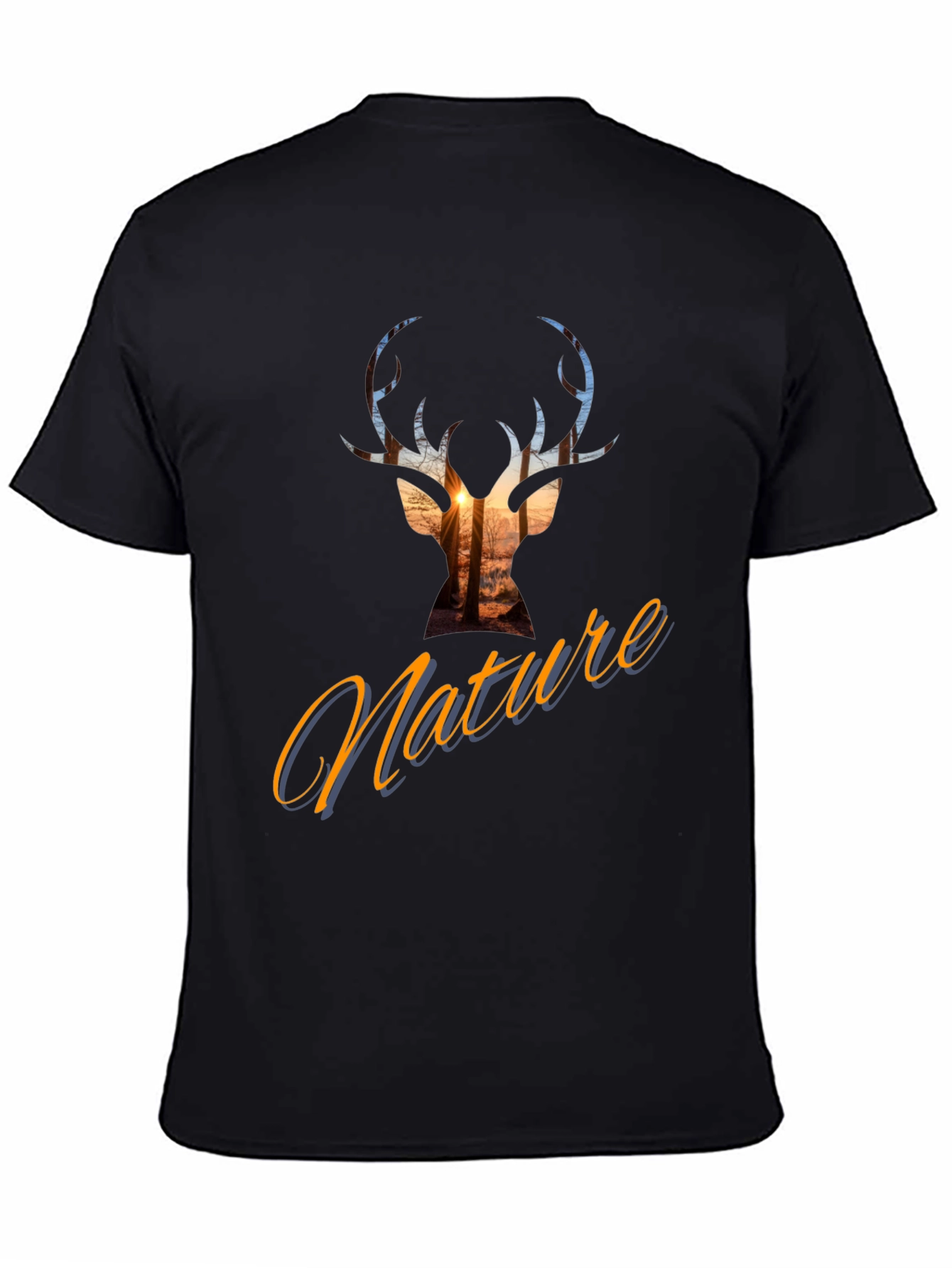 Nature Deer Silhouette Graphic Tee - Stylish Casual Top
