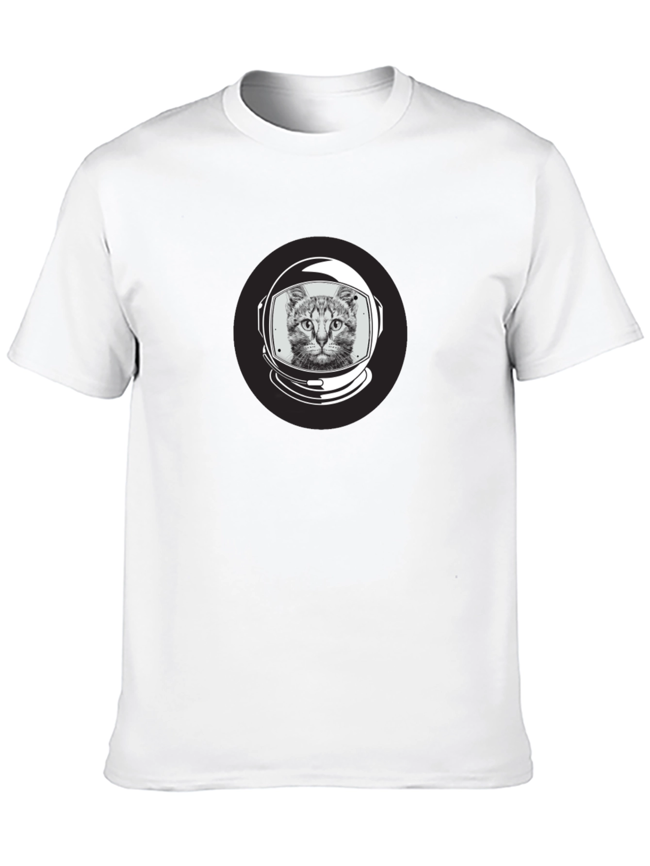 Astronaut Cat Graphic Black T-Shirt
