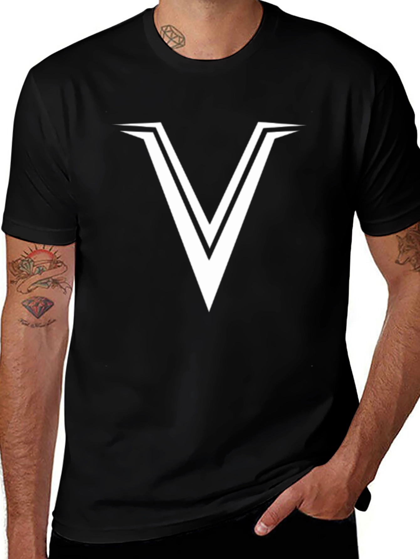 Bold V Graphic Tee - Modern Casual Style