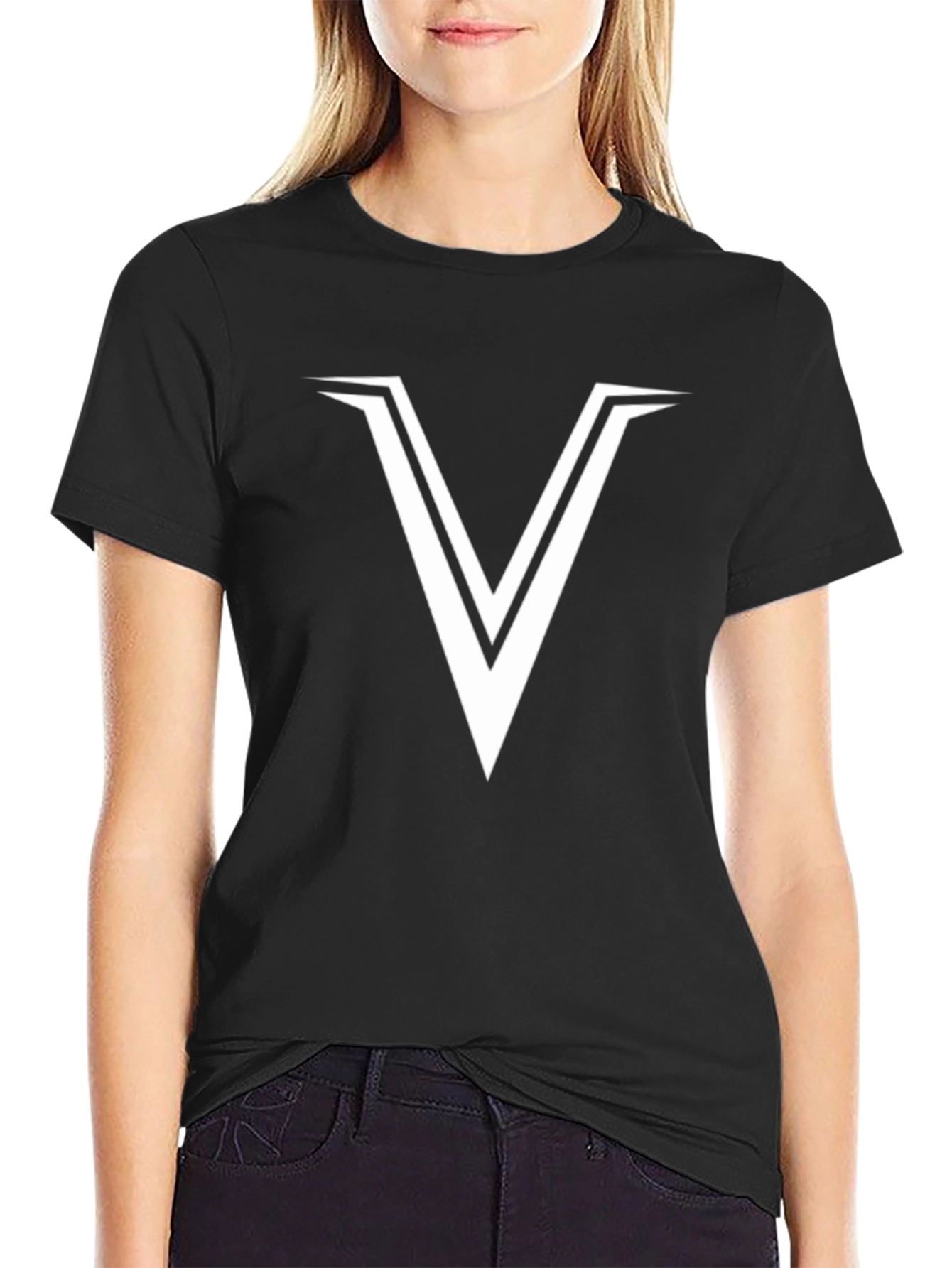 Bold V Graphic Tee - Modern Casual Style