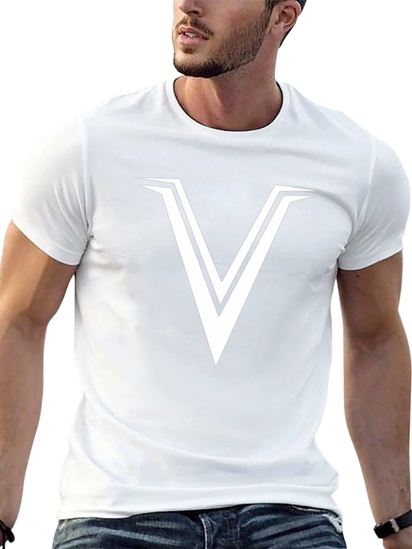 Bold V Graphic Tee - Modern Casual Style
