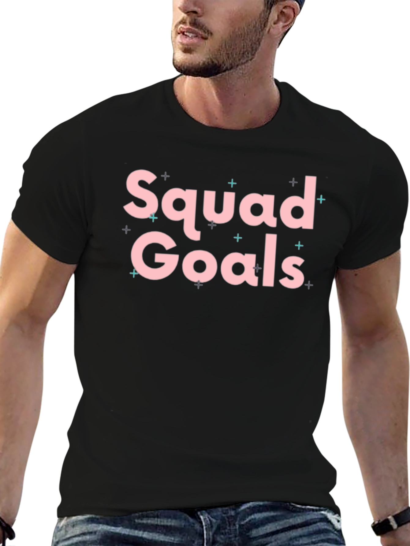 Squad Goals Graphic Tee - Stylish Black T-Shirt