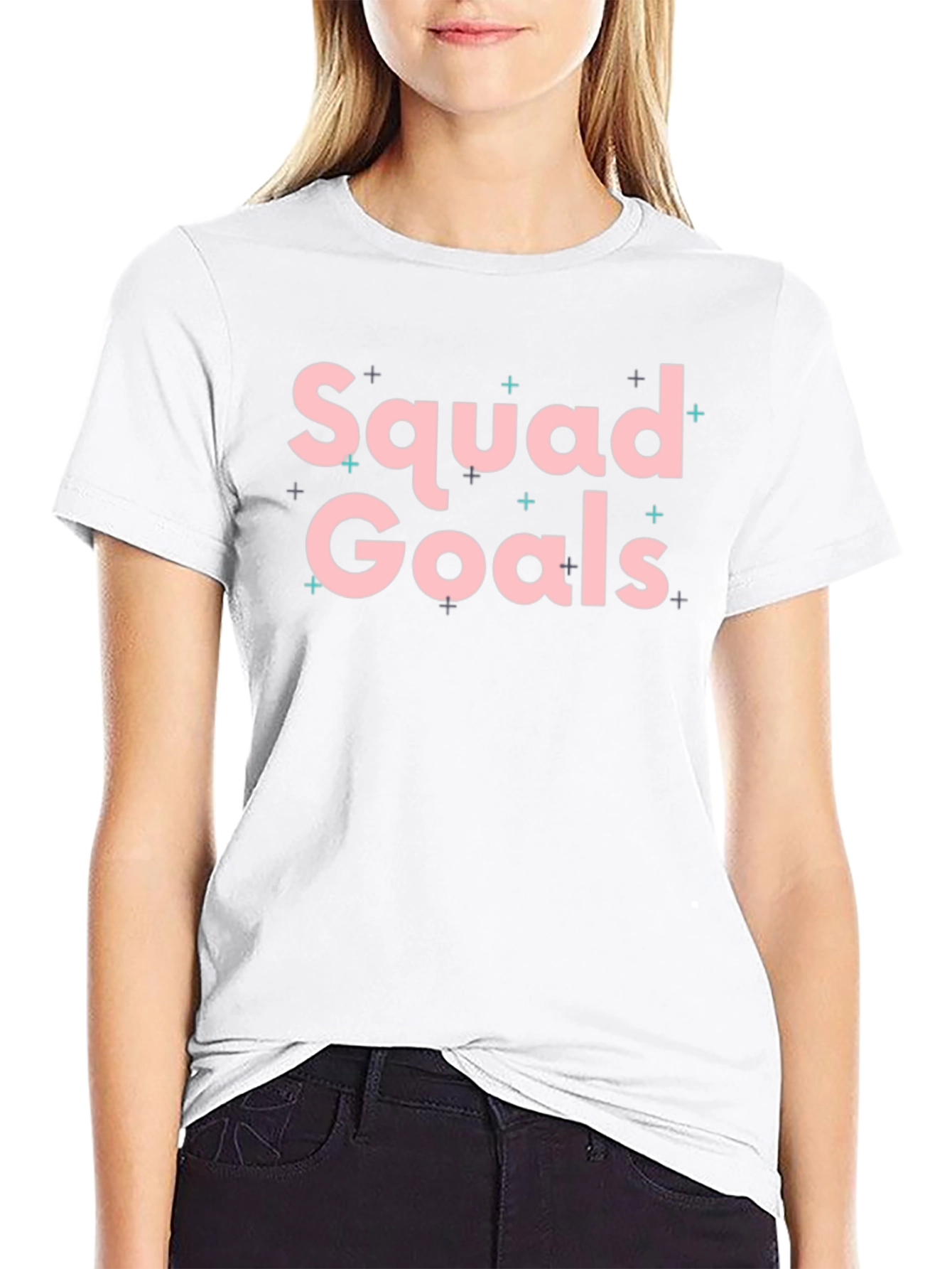 Squad Goals Graphic Tee - Stylish Black T-Shirt