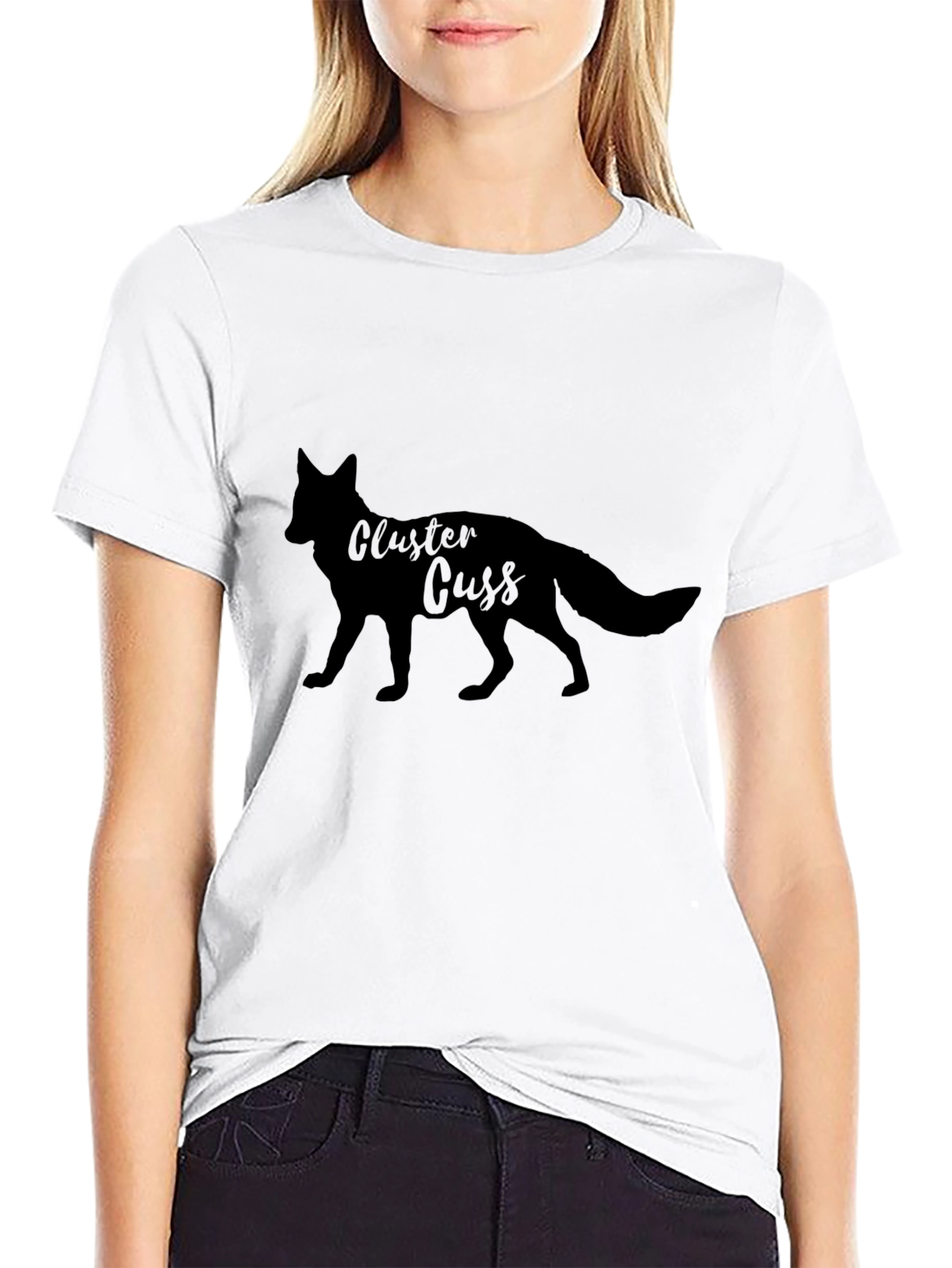 Cluster Cuss Fox Black T-Shirt