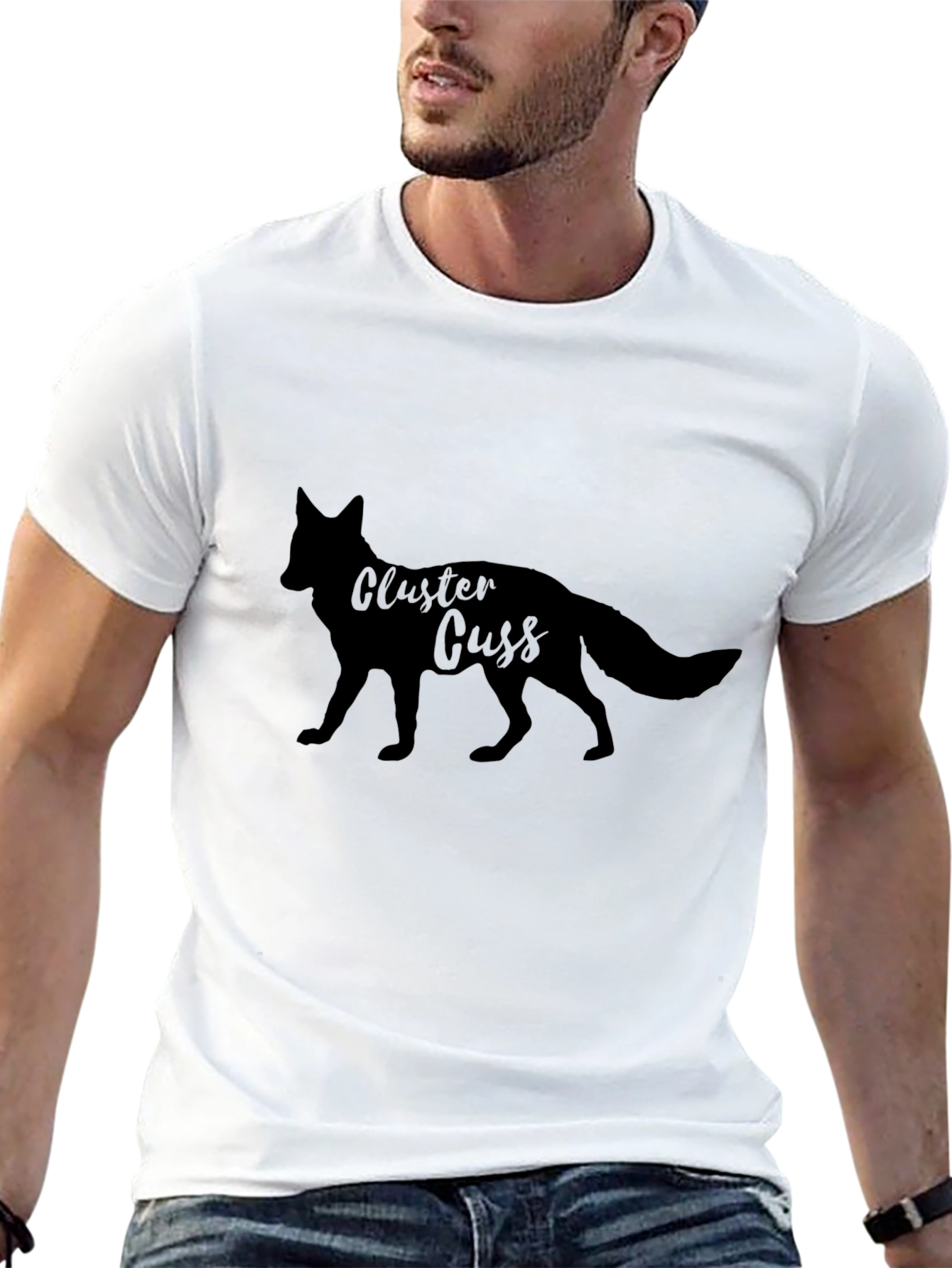 Cluster Cuss Fox Black T-Shirt