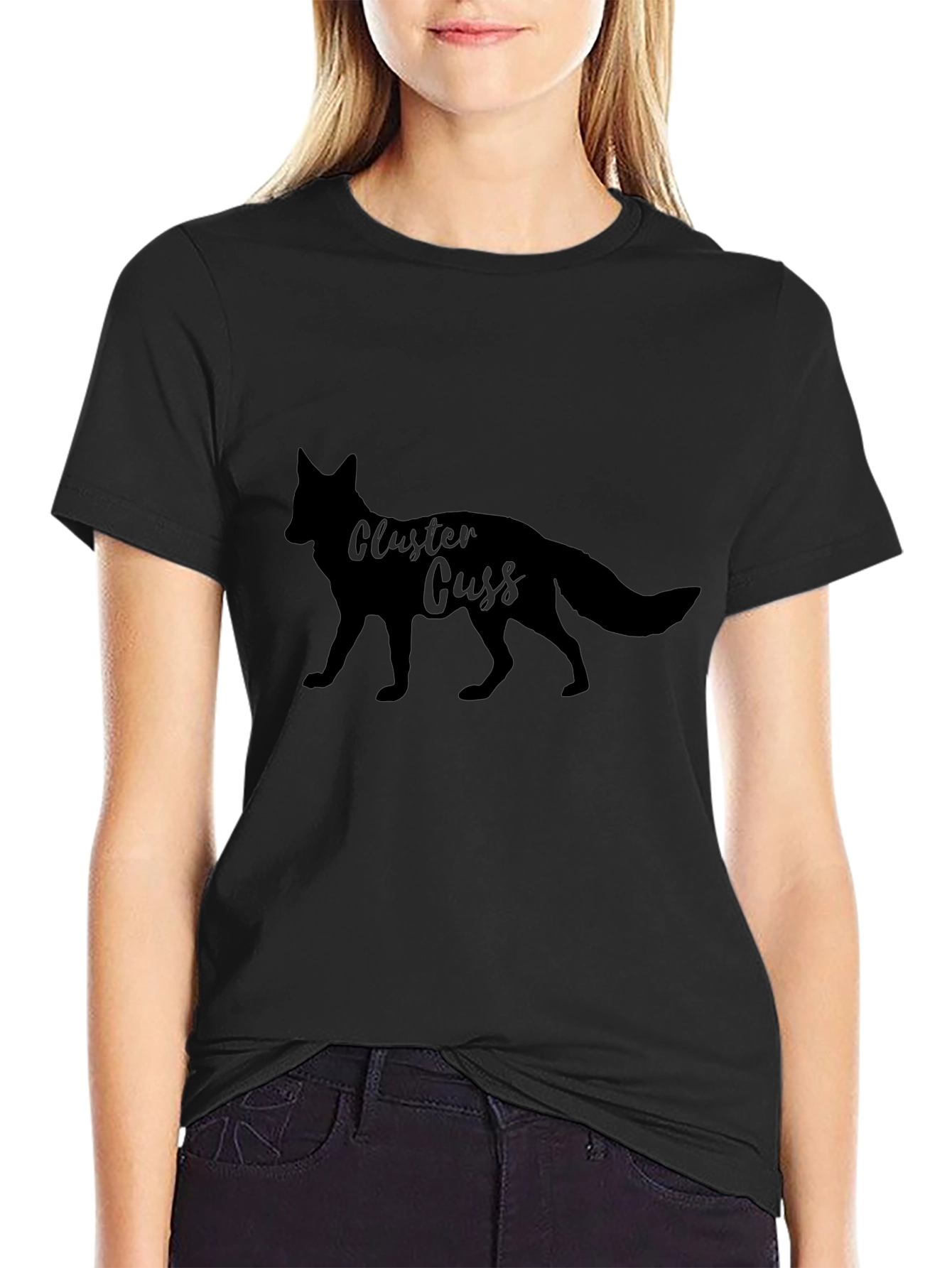 Cluster Cuss Fox Black T-Shirt