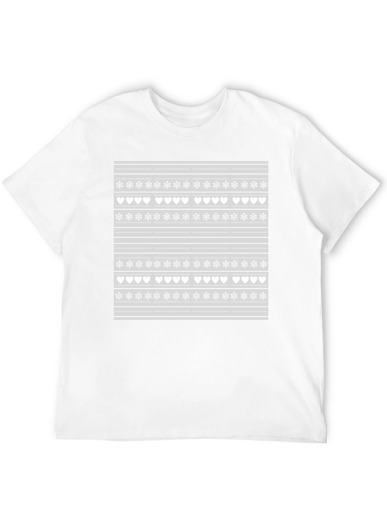 Festive Holiday Pattern T-Shirt - Black