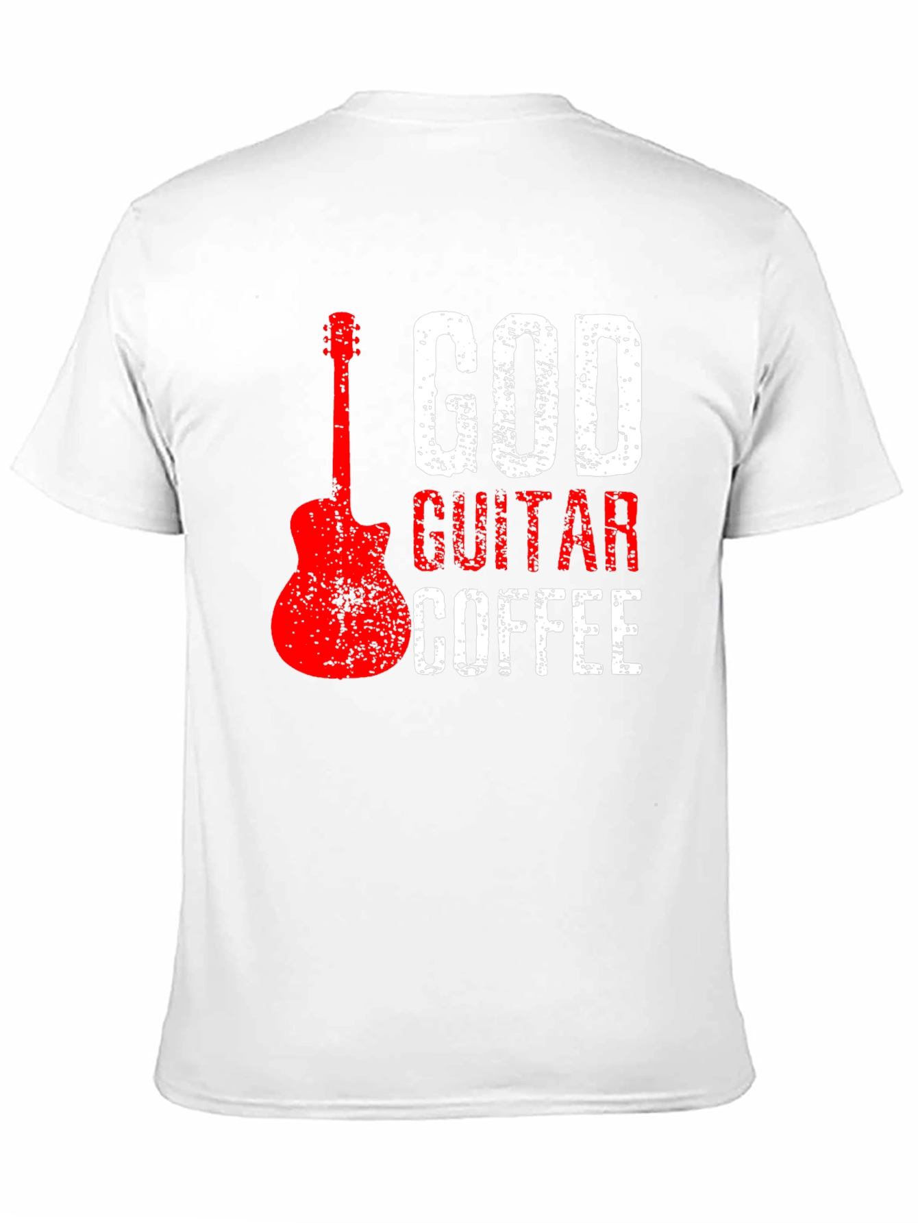 God Guitar Coffee Graphic Tee - Music Lover Shirt