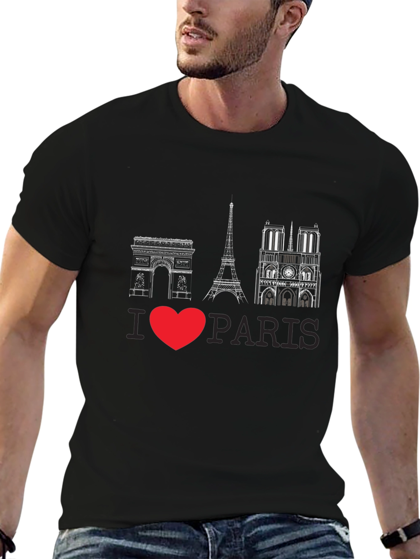 I Love Paris Black T-Shirt