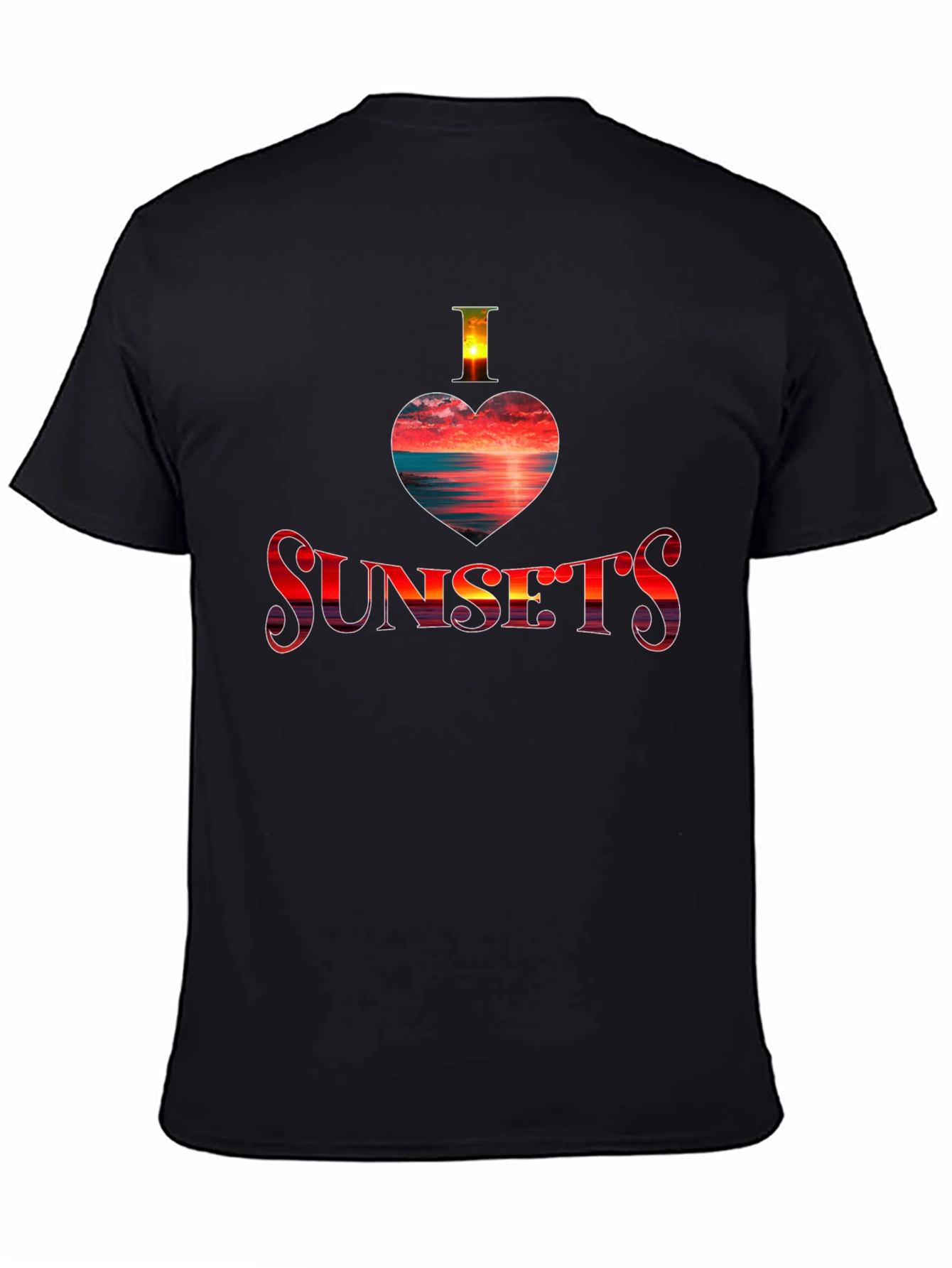 I Love Sunsets Graphic Tee - Black