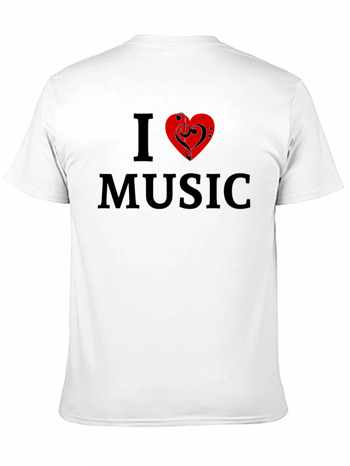 I Love Music Graphic Tee - Black Cotton T-Shirt