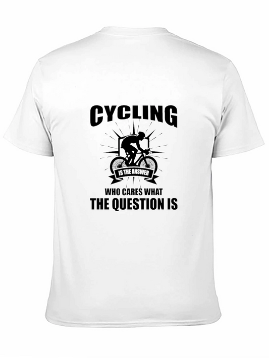 Cycling Is The Answer Mens Black Graphic T-Shirt