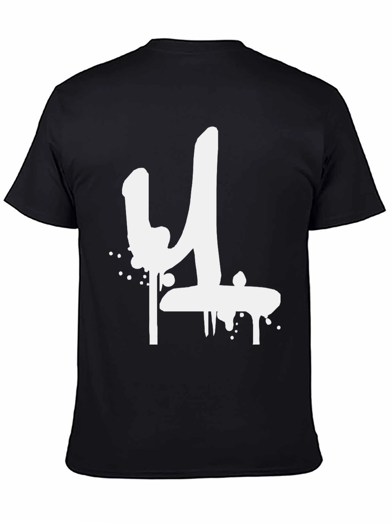 Graffiti Style Number 4 Black T-Shirt