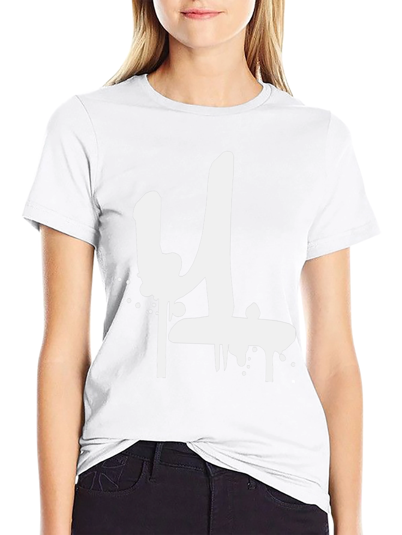 Graffiti Style Number 4 Black T-Shirt
