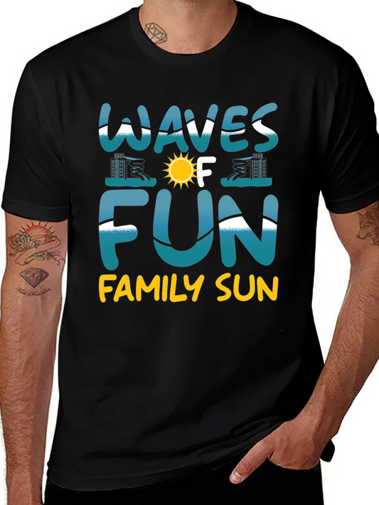 Waves of Fun Family Sun Black T-Shirt