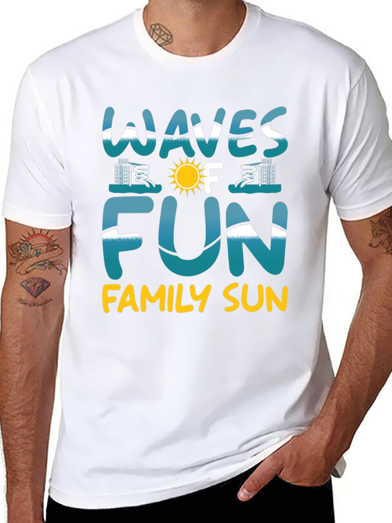 Waves of Fun Family Sun Black T-Shirt