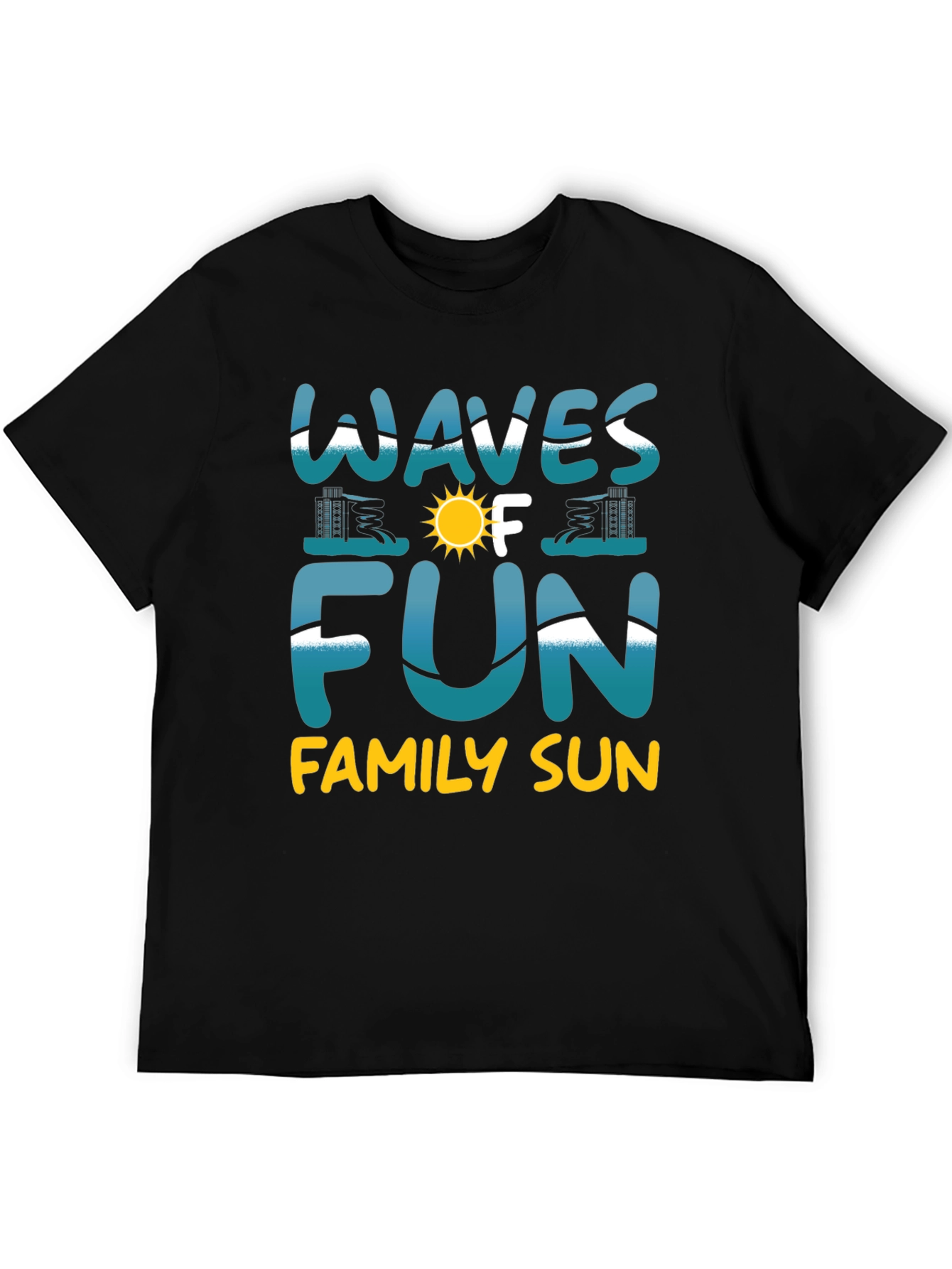 Waves of Fun Family Sun Black T-Shirt
