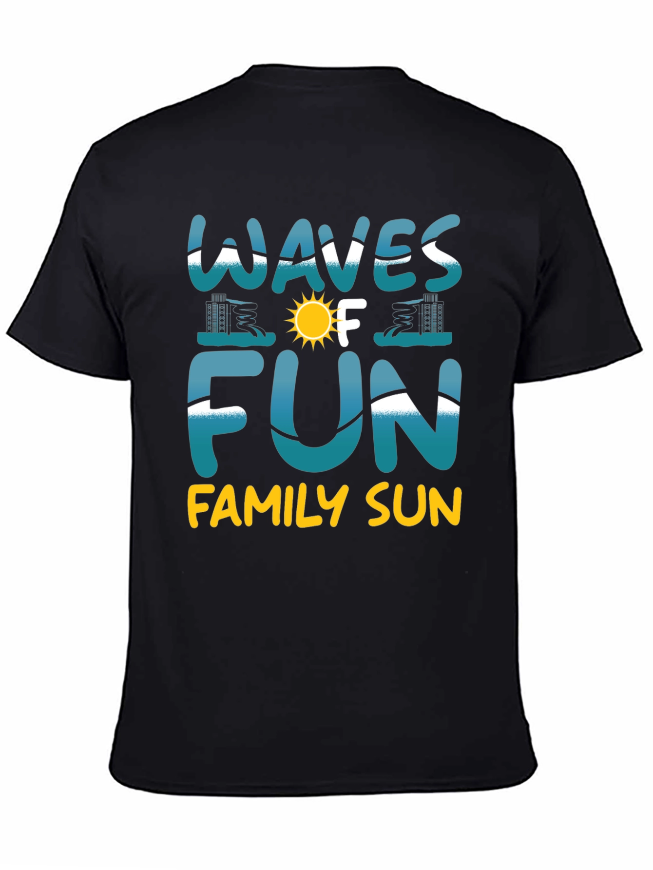 Waves of Fun Family Sun Black T-Shirt