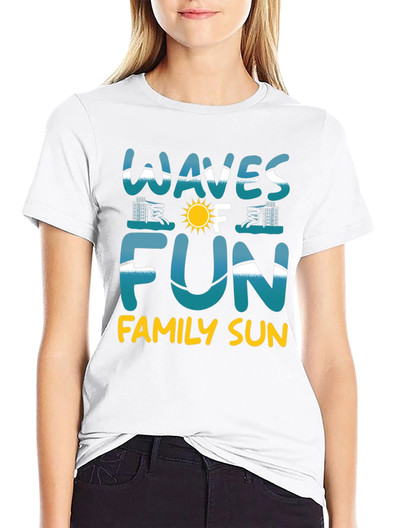 Waves of Fun Family Sun Black T-Shirt