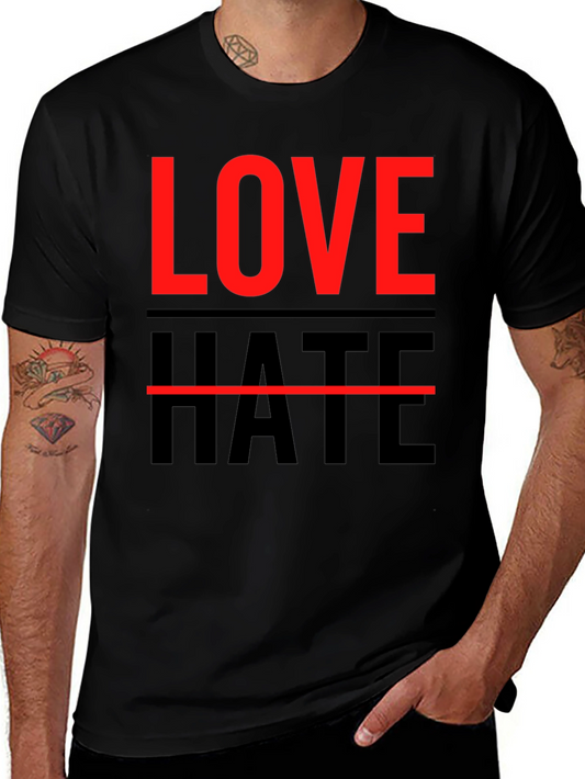 Love Hate Graphic Tee - Mens Casual T-Shirt