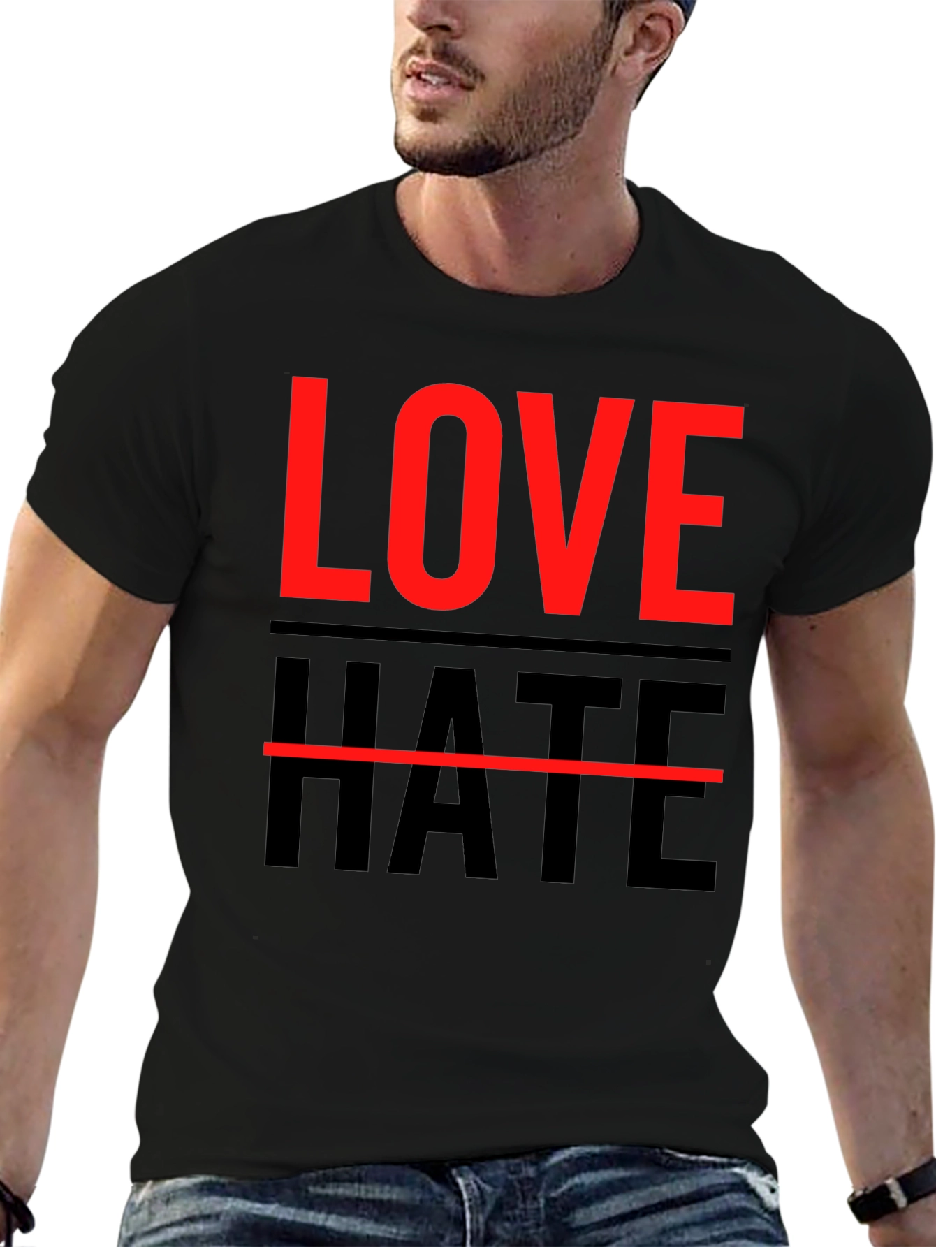 Love Hate Graphic Tee - Mens Casual T-Shirt