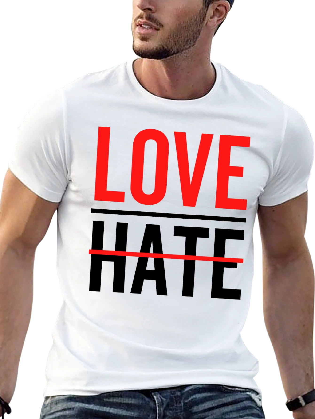 Love Hate Graphic Tee - Mens Casual T-Shirt