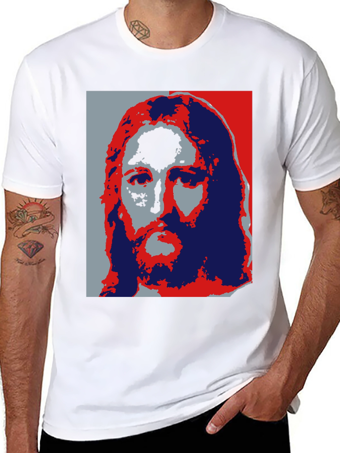 Pop Art Jesus Graphic Tee - Black