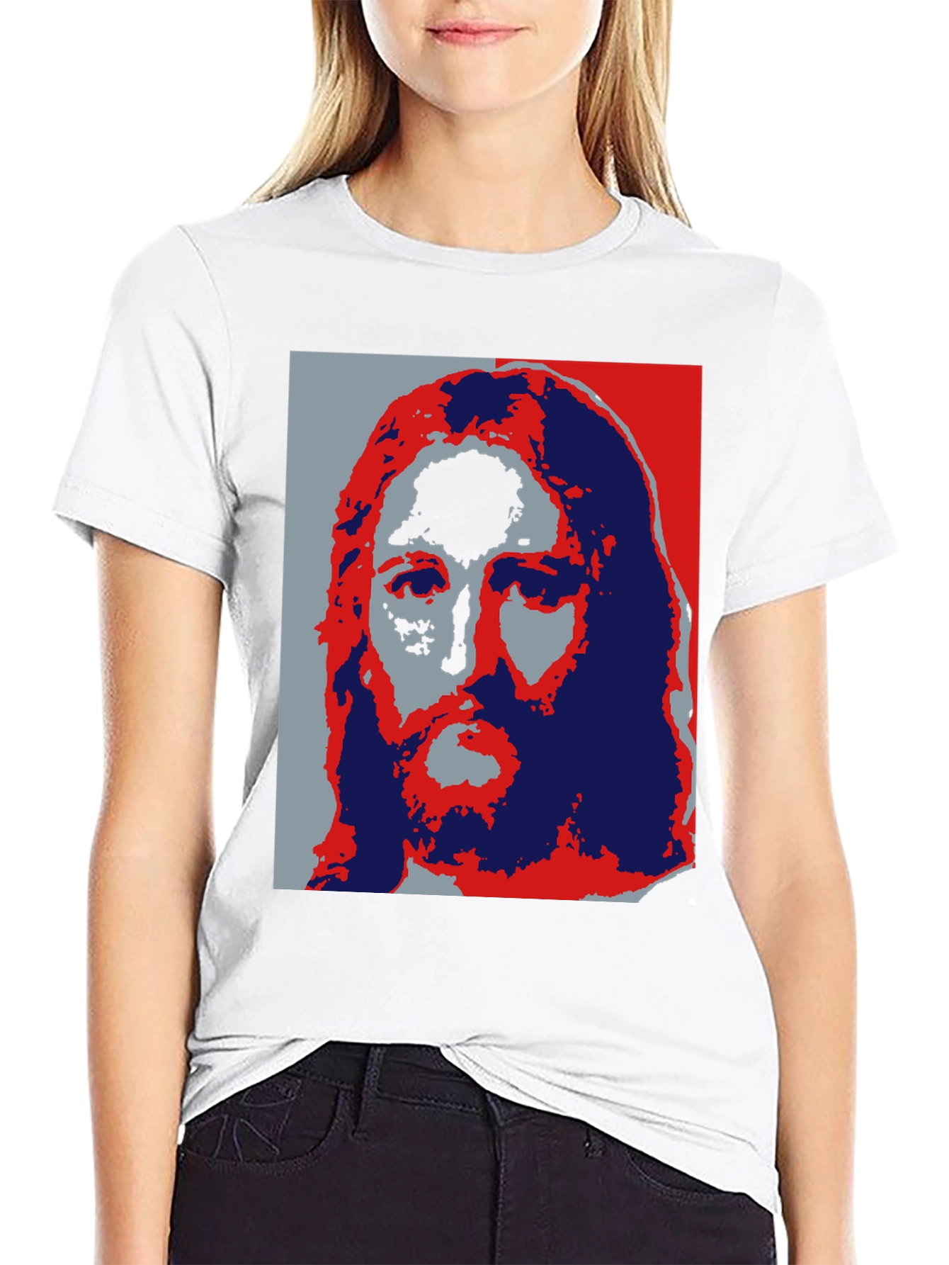 Pop Art Jesus Graphic Tee - Black