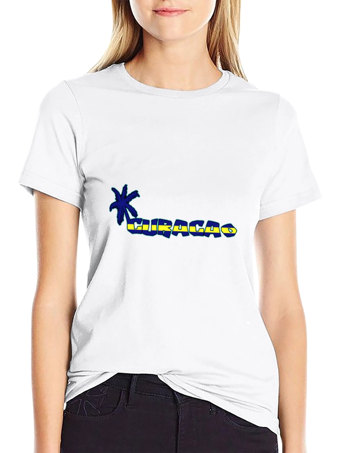 Curacao Palm Tee - Island Vibes Black T-Shirt
