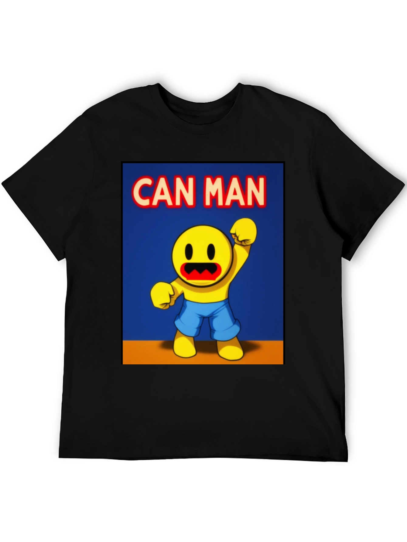 Can Man Graphic Tee - Black Cotton Blend