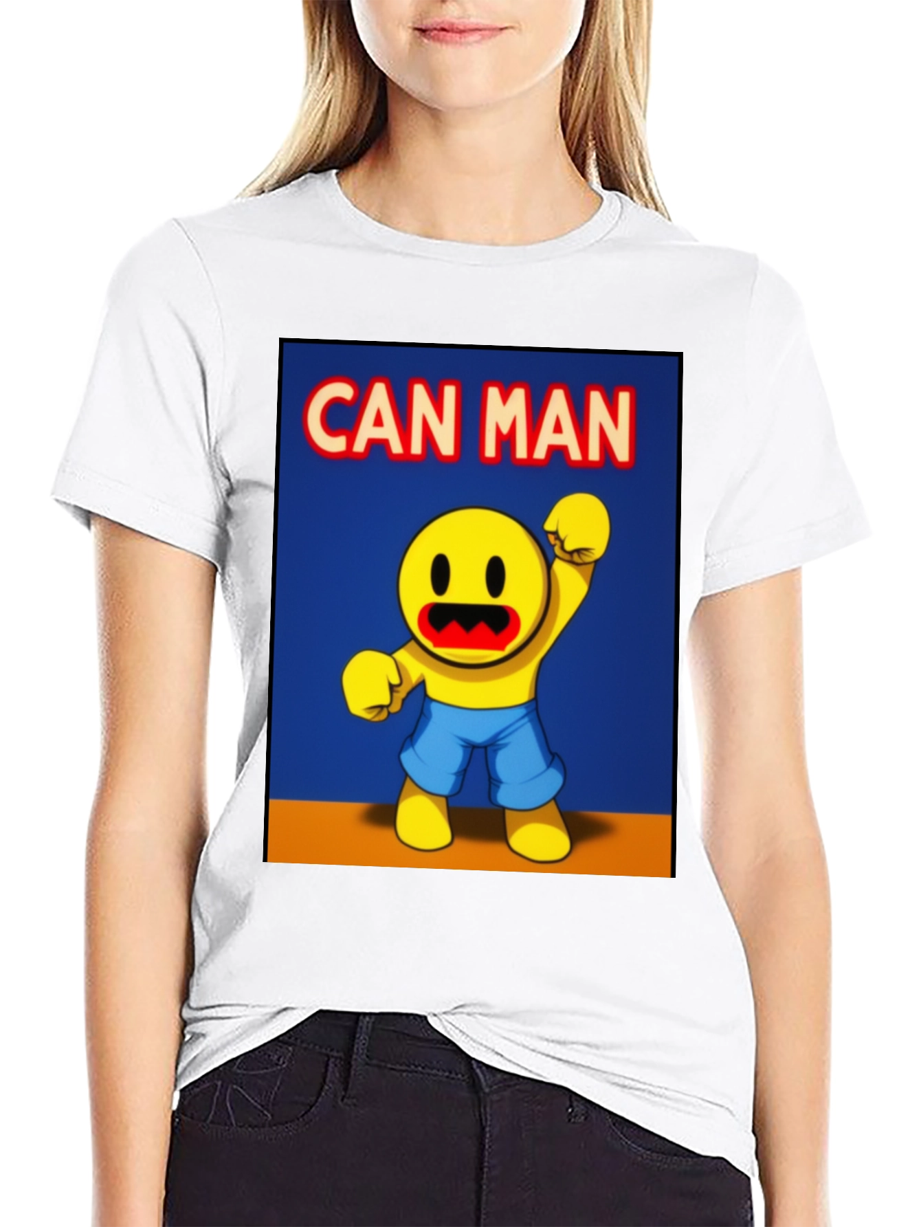 Can Man Graphic Tee - Black Cotton Blend