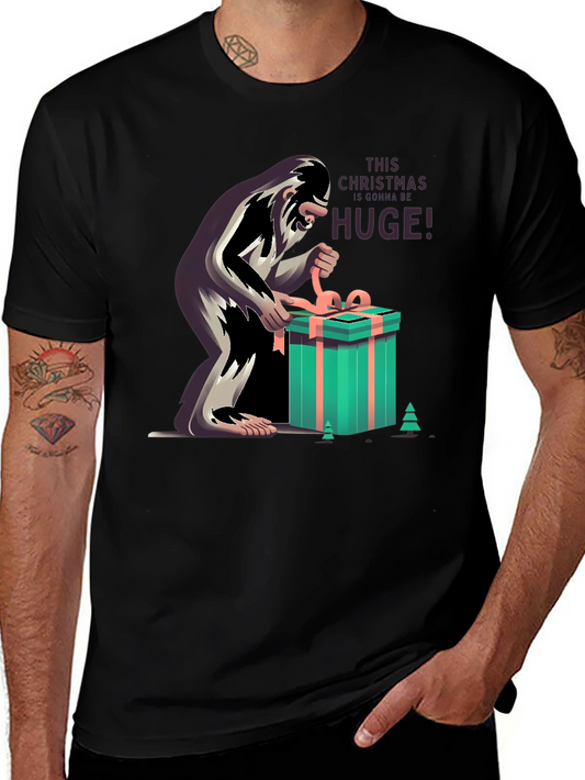Bigfoot Christmas Gift Black T-Shirt