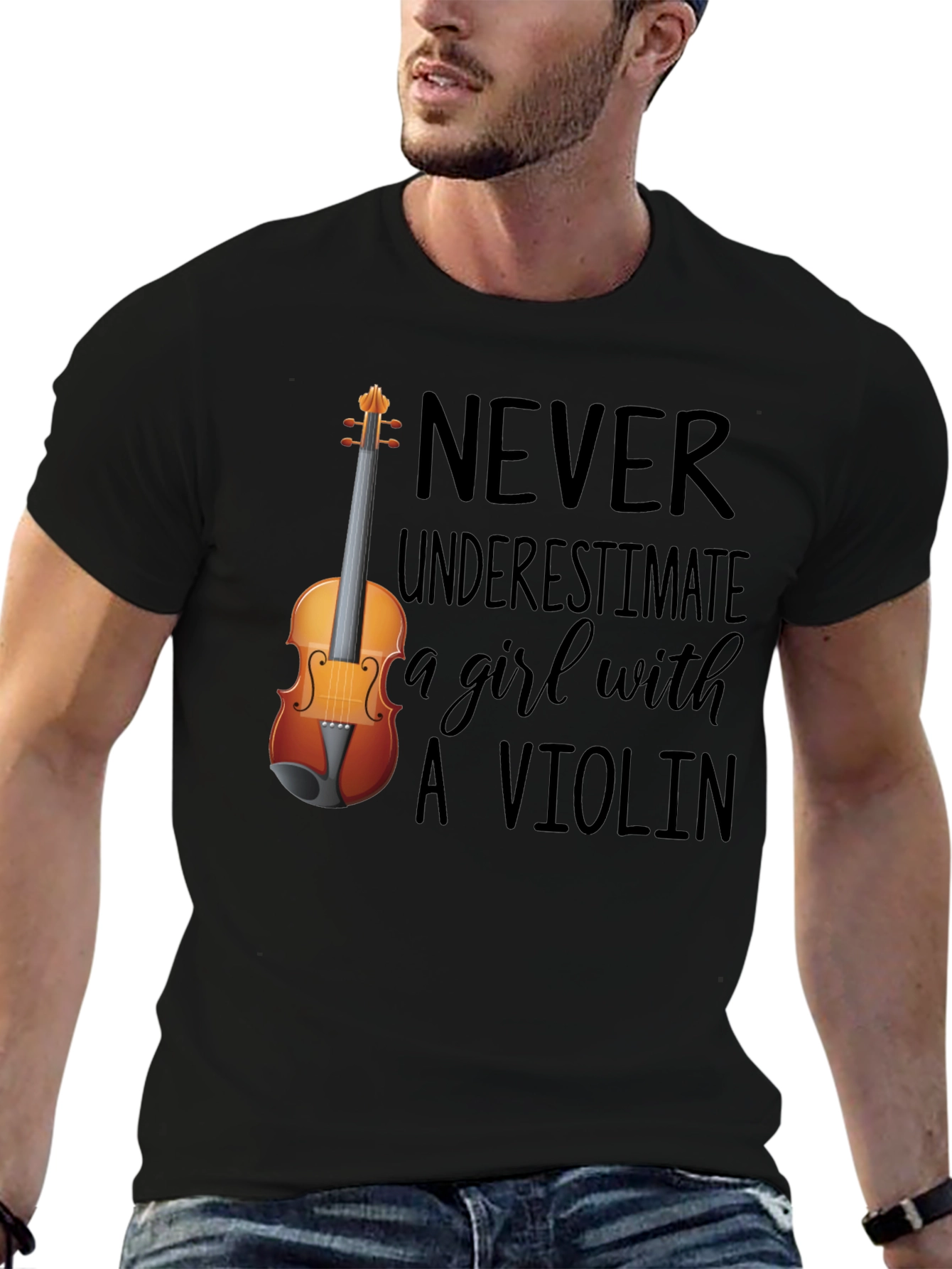 Never Underestimate a Girl with A Violin Tee
