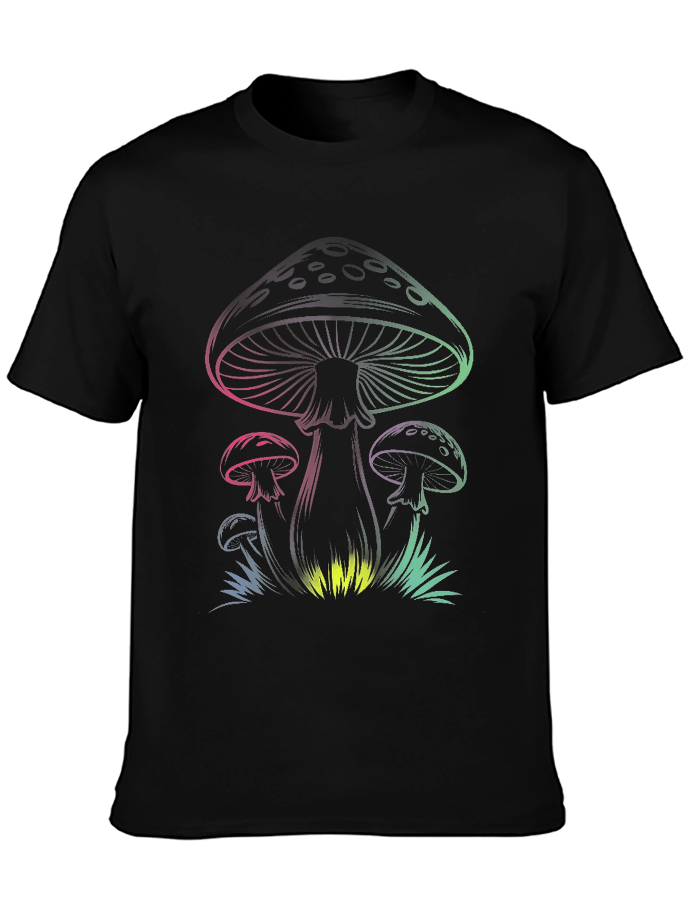 Mens Black Mushroom Graphic Tee
