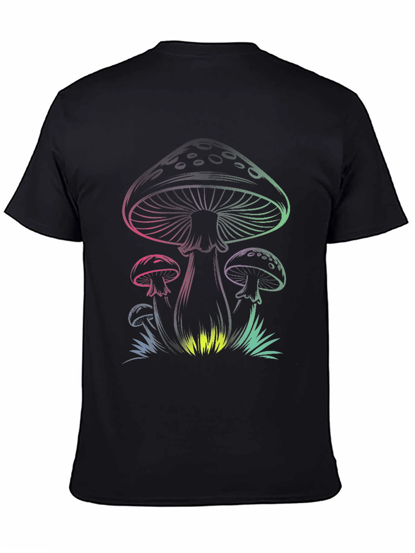 Mens Black Mushroom Graphic Tee