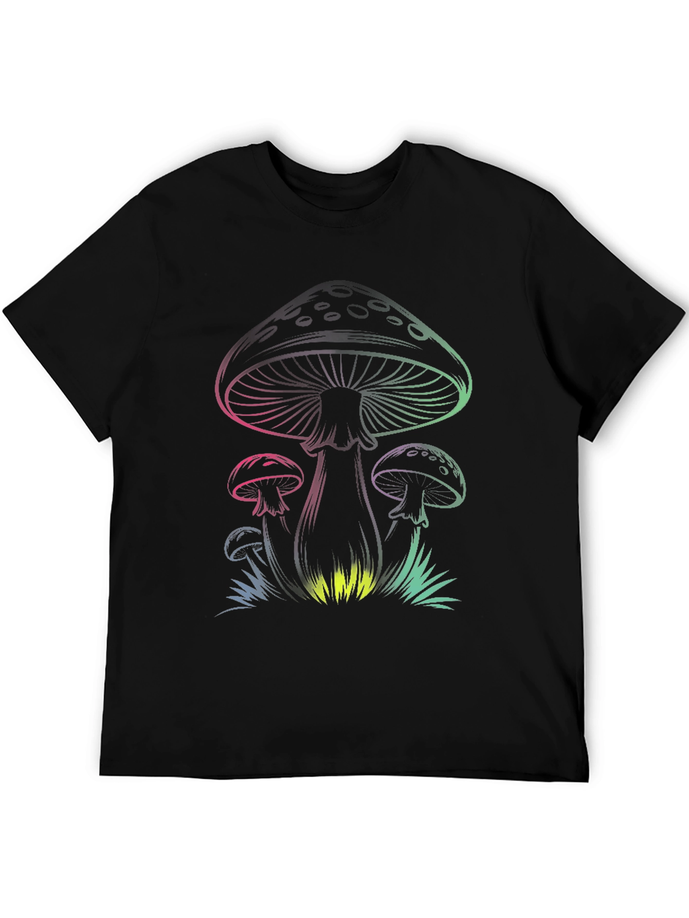Mens Black Mushroom Graphic Tee