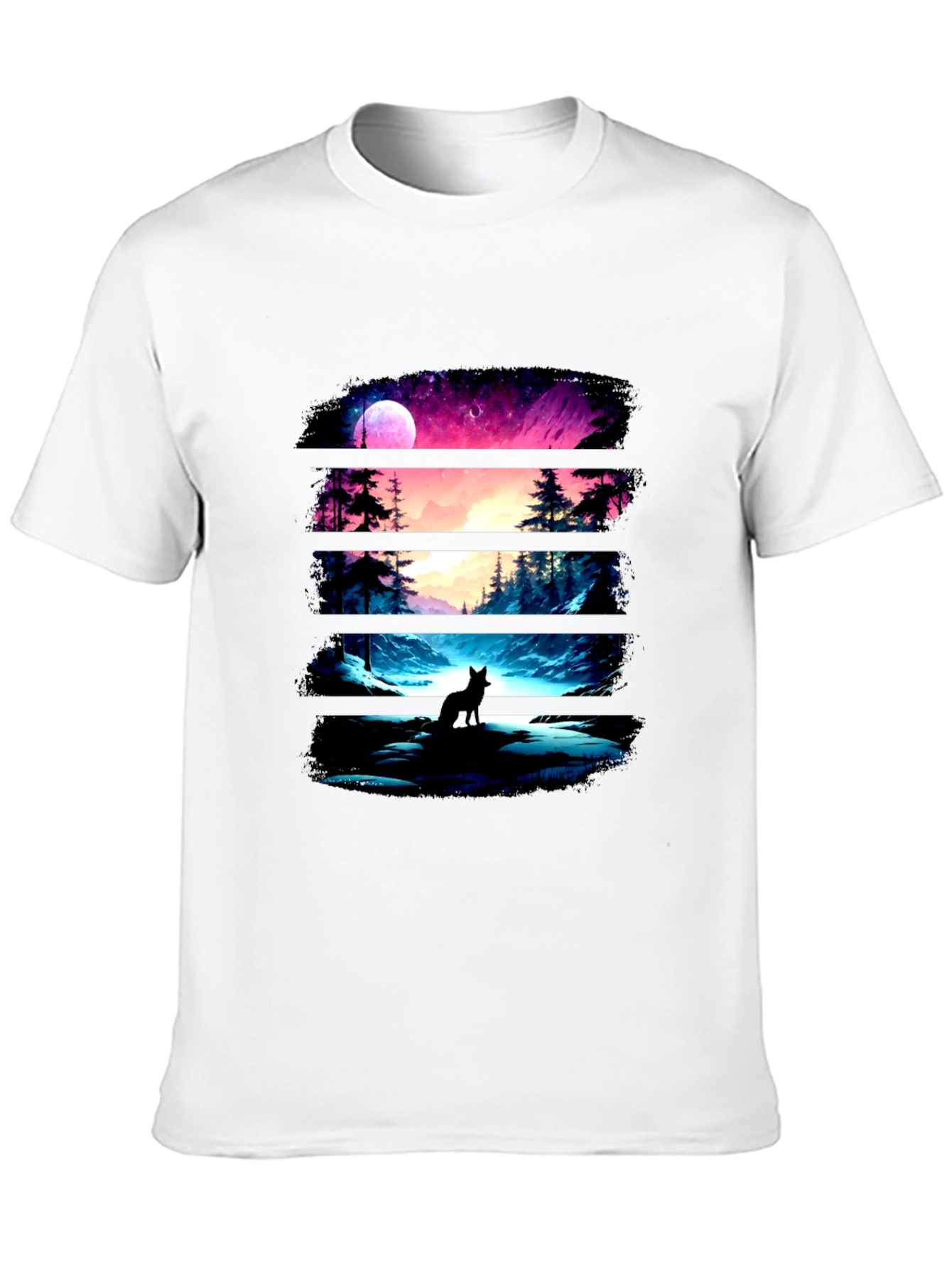 Wolf Landscape Black Graphic Tee