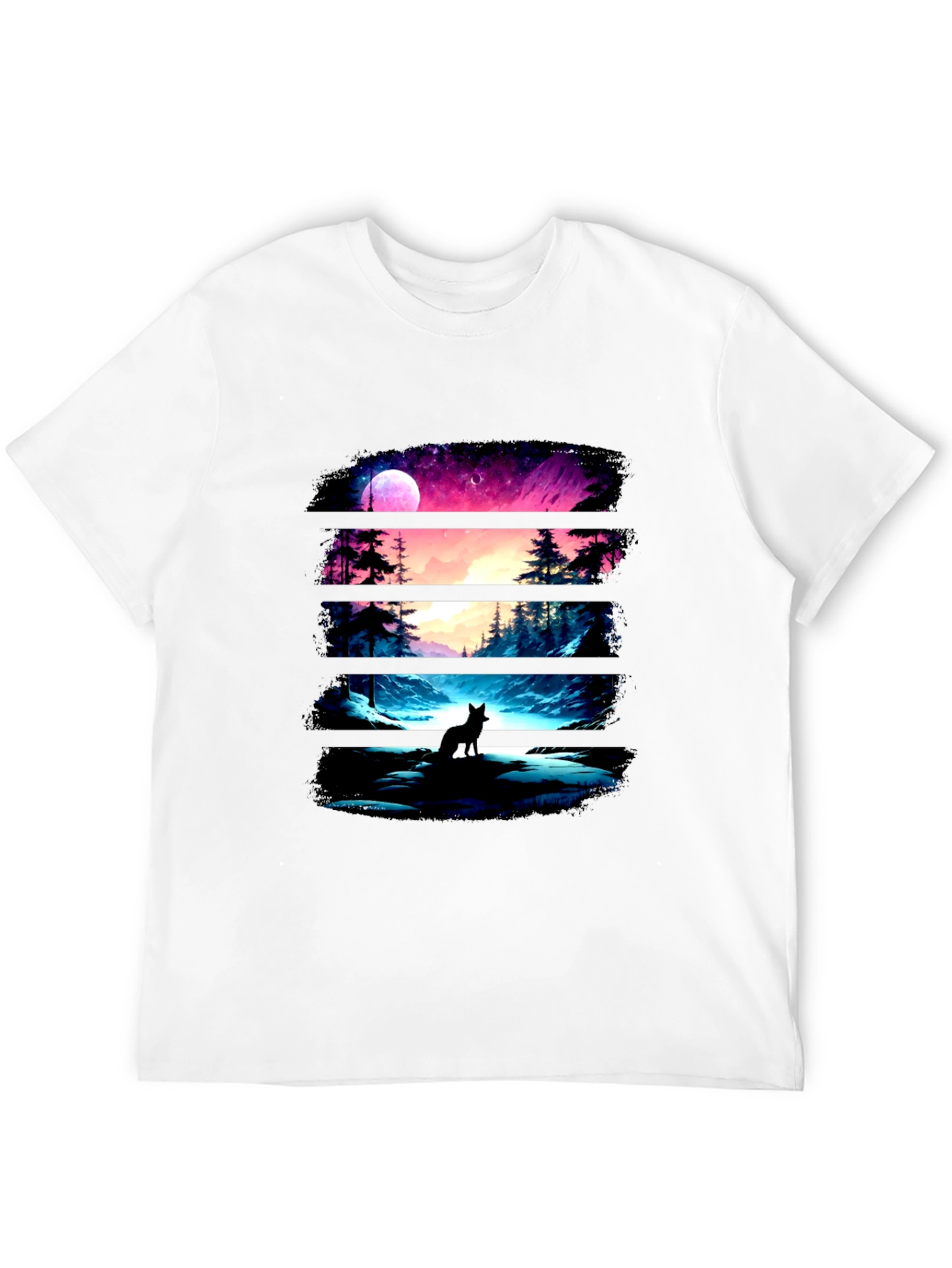Wolf Landscape Black Graphic Tee