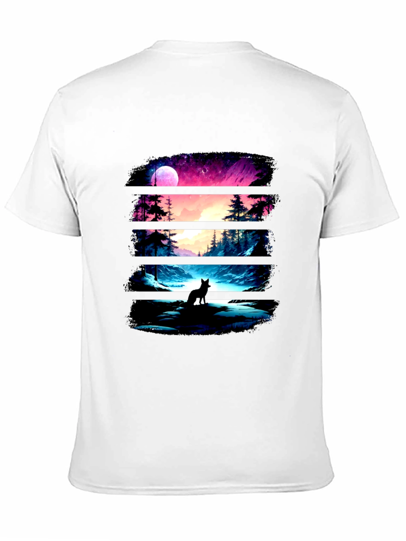 Wolf Landscape Black Graphic Tee