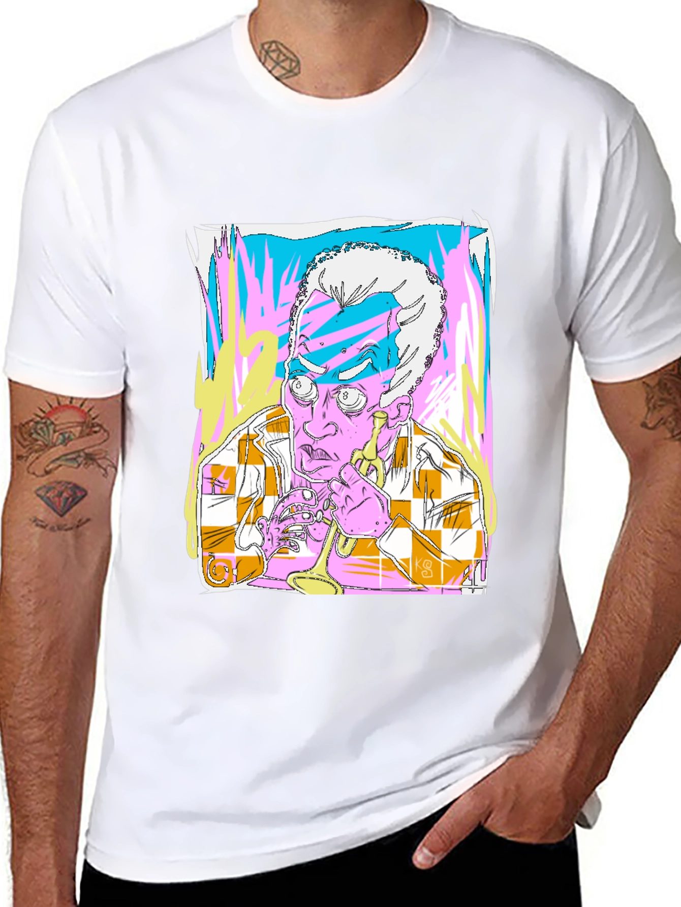 Unique Artistic Graphic Print T-Shirt