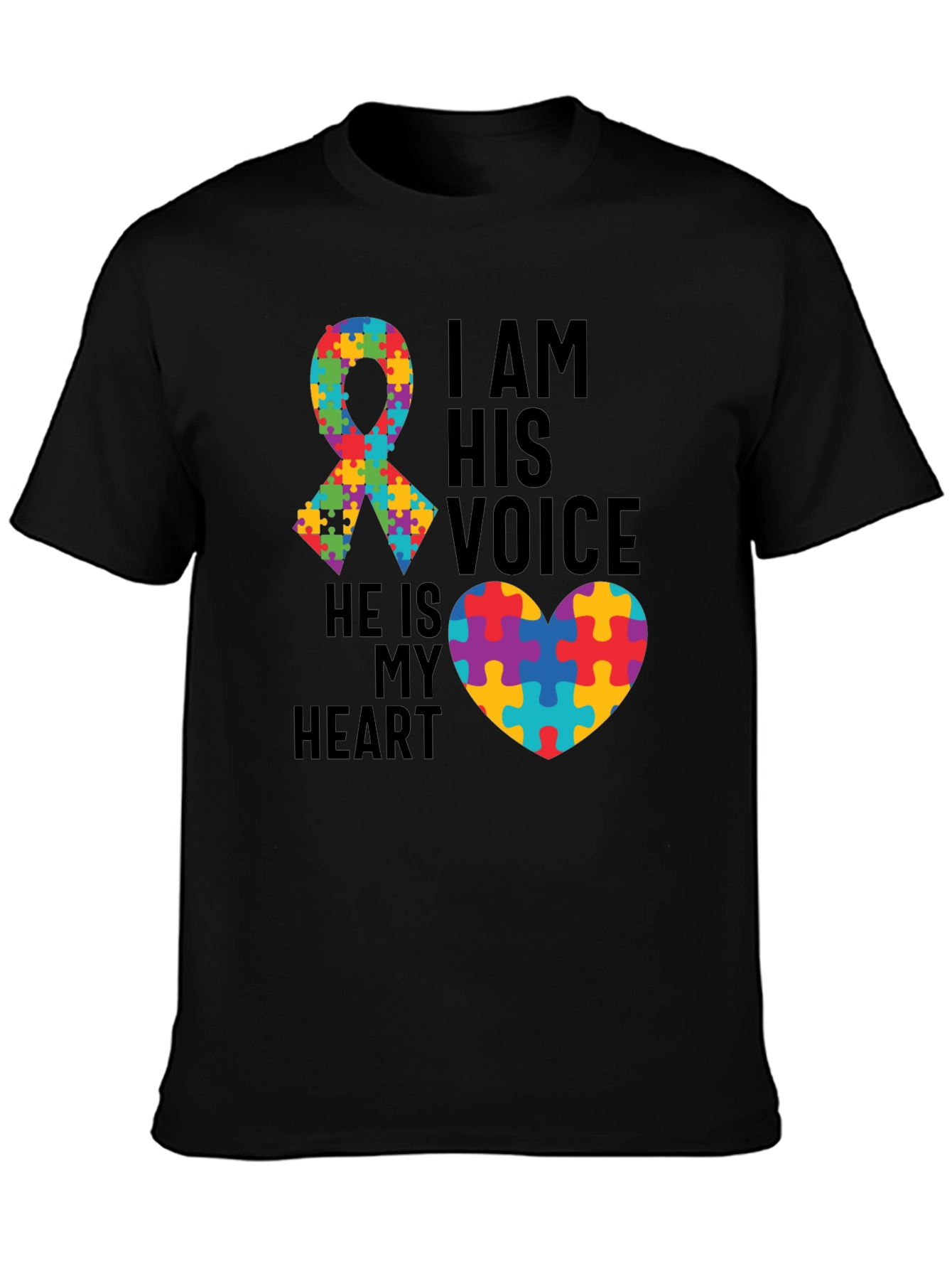 Autism Awareness T-Shirt: I Am His Voice Heart