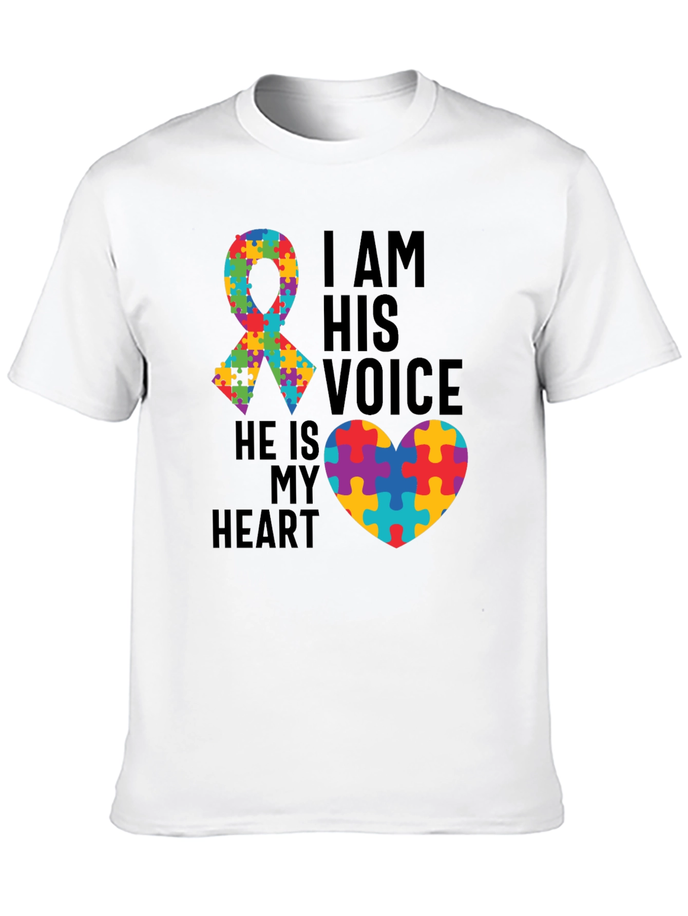 Autism Awareness T-Shirt: I Am His Voice Heart