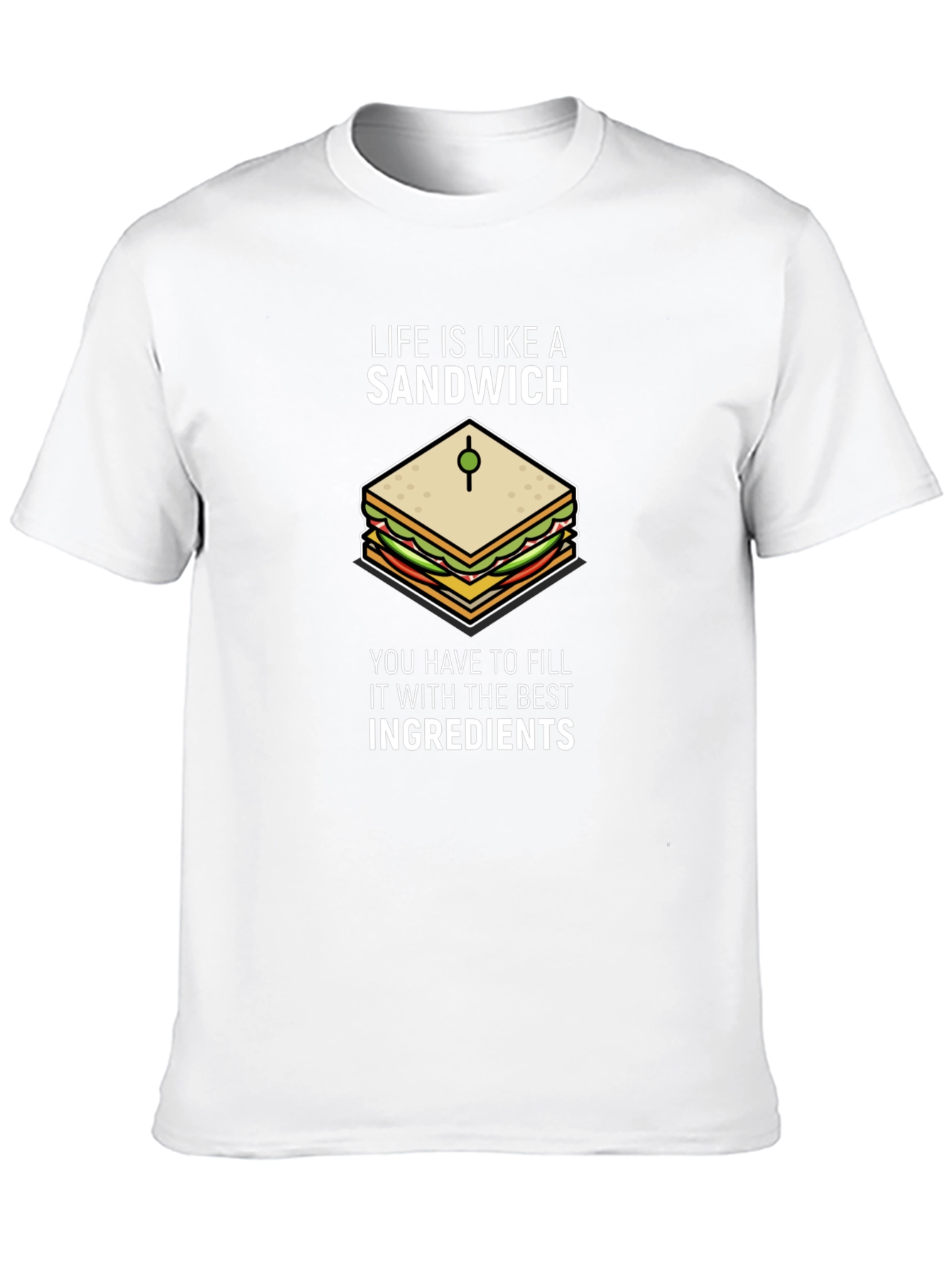 Life is Like a Sandwich Black T-Shirt